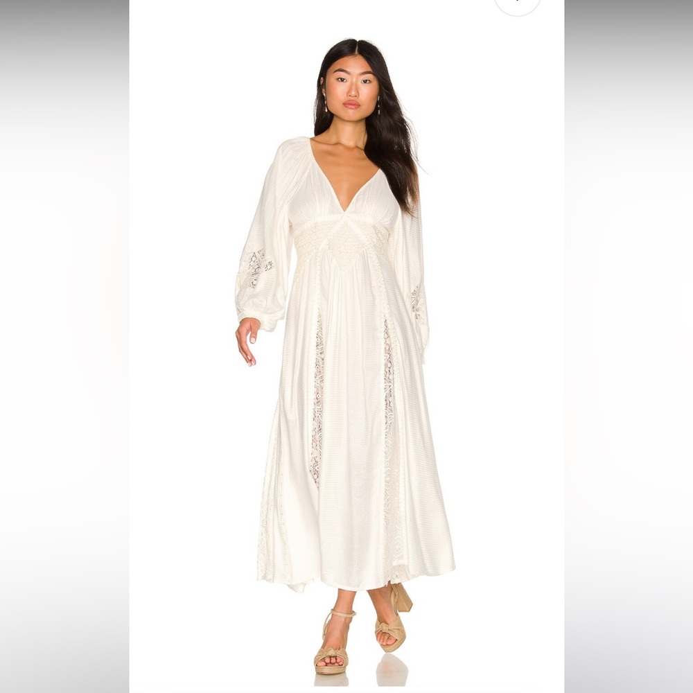 Free People Southwest Lace Maxi Dress Size Small Color Ivory